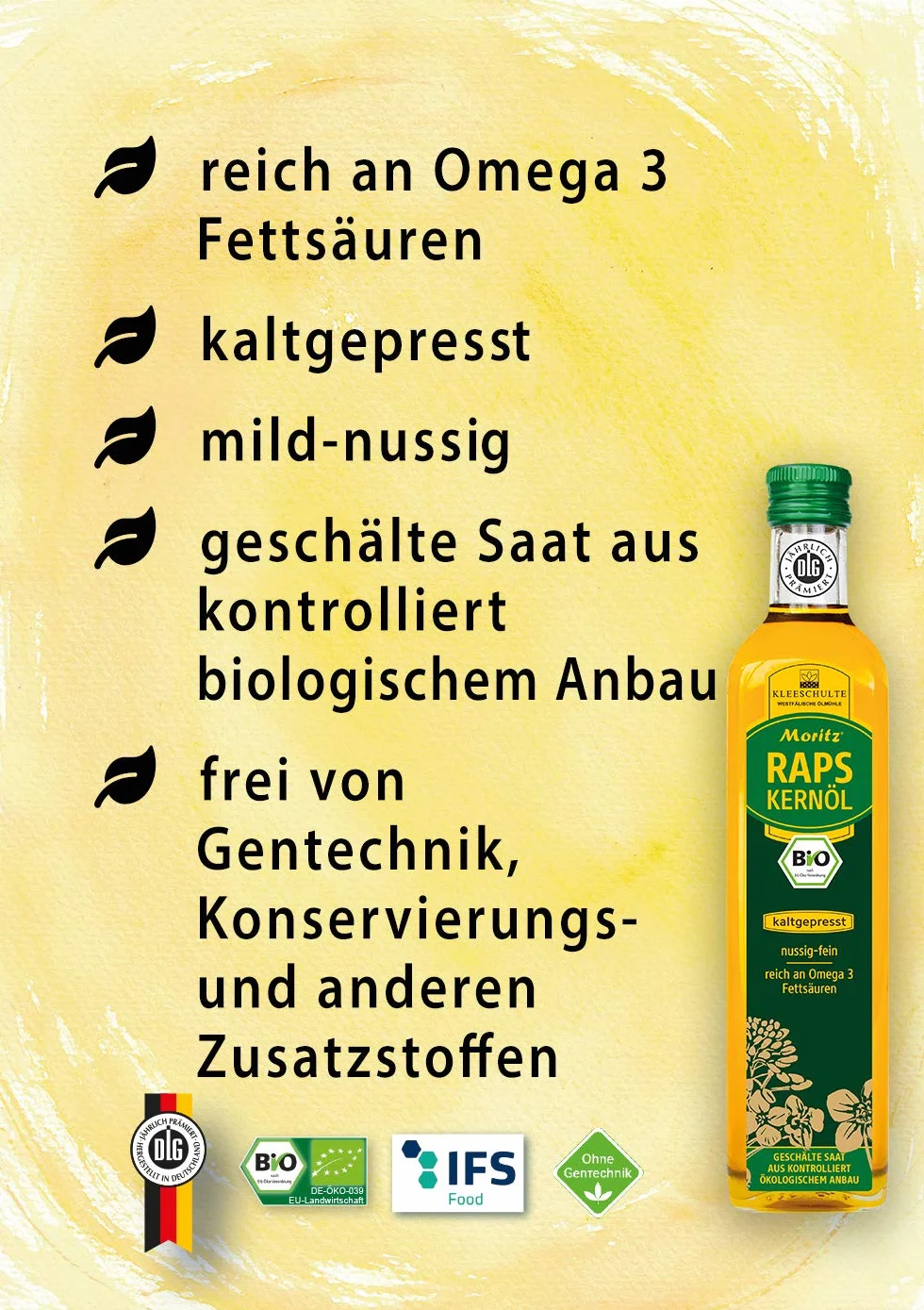 MORITZ BIO Rapskernöl SPARPAKET 6x500ml Karton