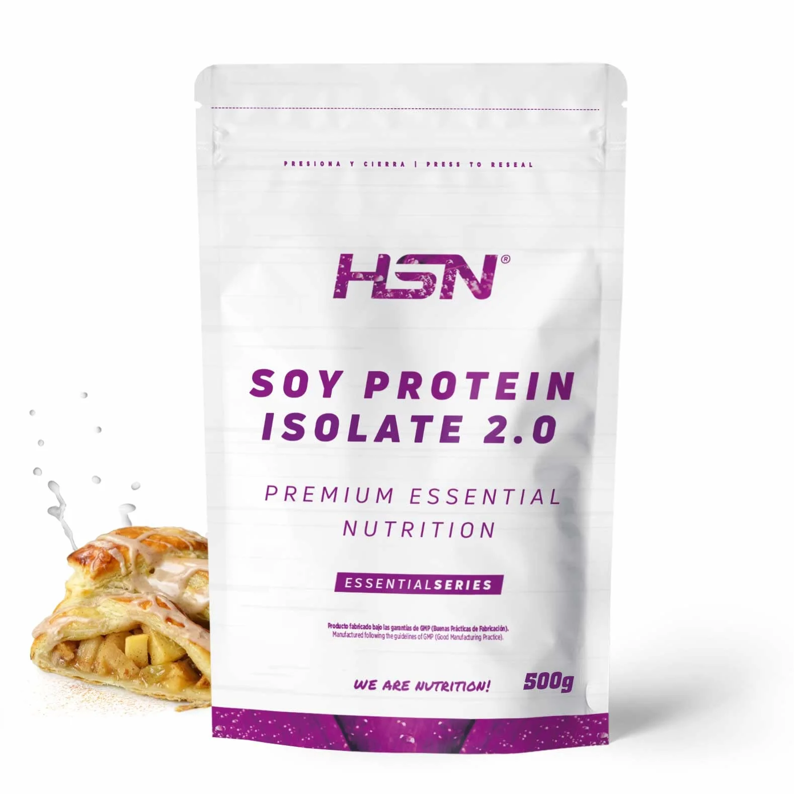 Białko sojowe izolowane HSN | Smak szarlotka 500 gr = 17 sztuk w opakowaniu | 100% wegańskie | am Protein Isolate | No-GMO, Bez glutenu