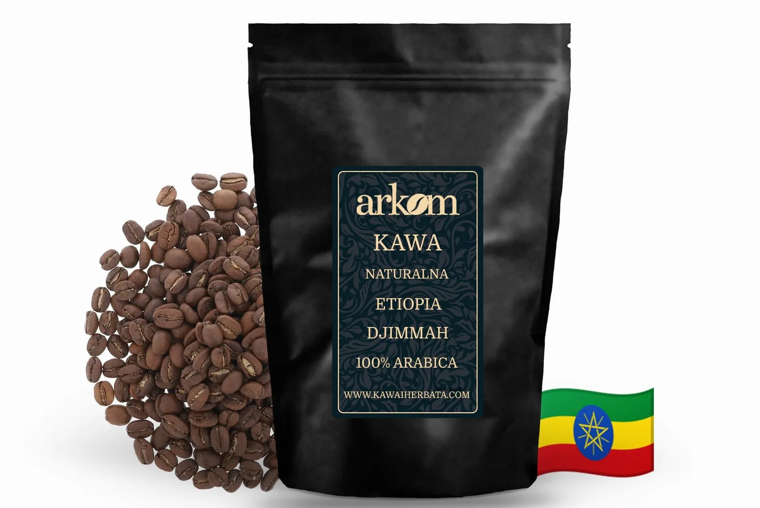Arkom Etiopia Djimmah Kawa ziarnista Arabica 250g