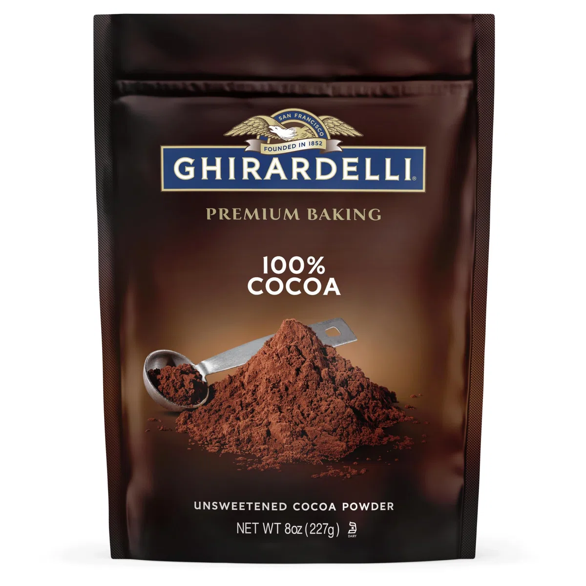 Ghirardelli Chocolate Unsweetened Cocoa Pouch, 8 uncji
