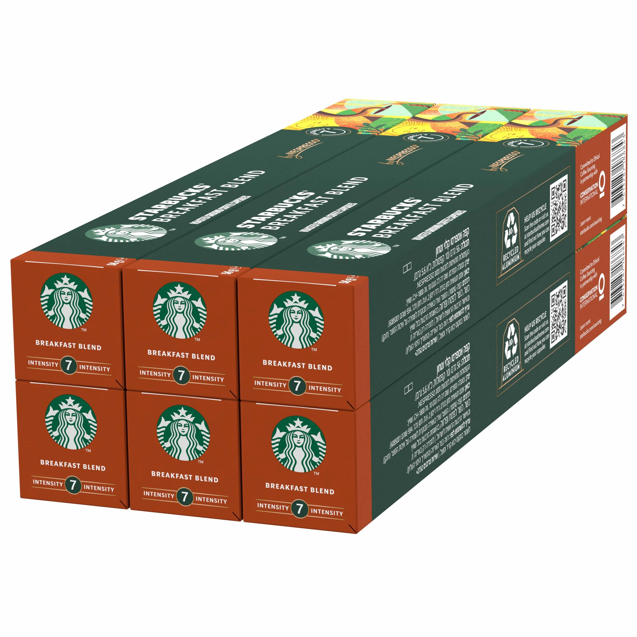 STARBUCKS Breakfast Blend od Nespresso, Medium Roast, Kapsułki Kawy 6 x 10 (60 Kapsułki)