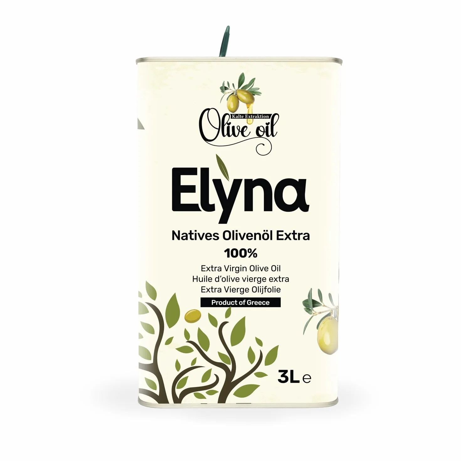 Oliwa z Oliwek Extra Virgin Grecka Premium Tłoczona na Zimno 3 L