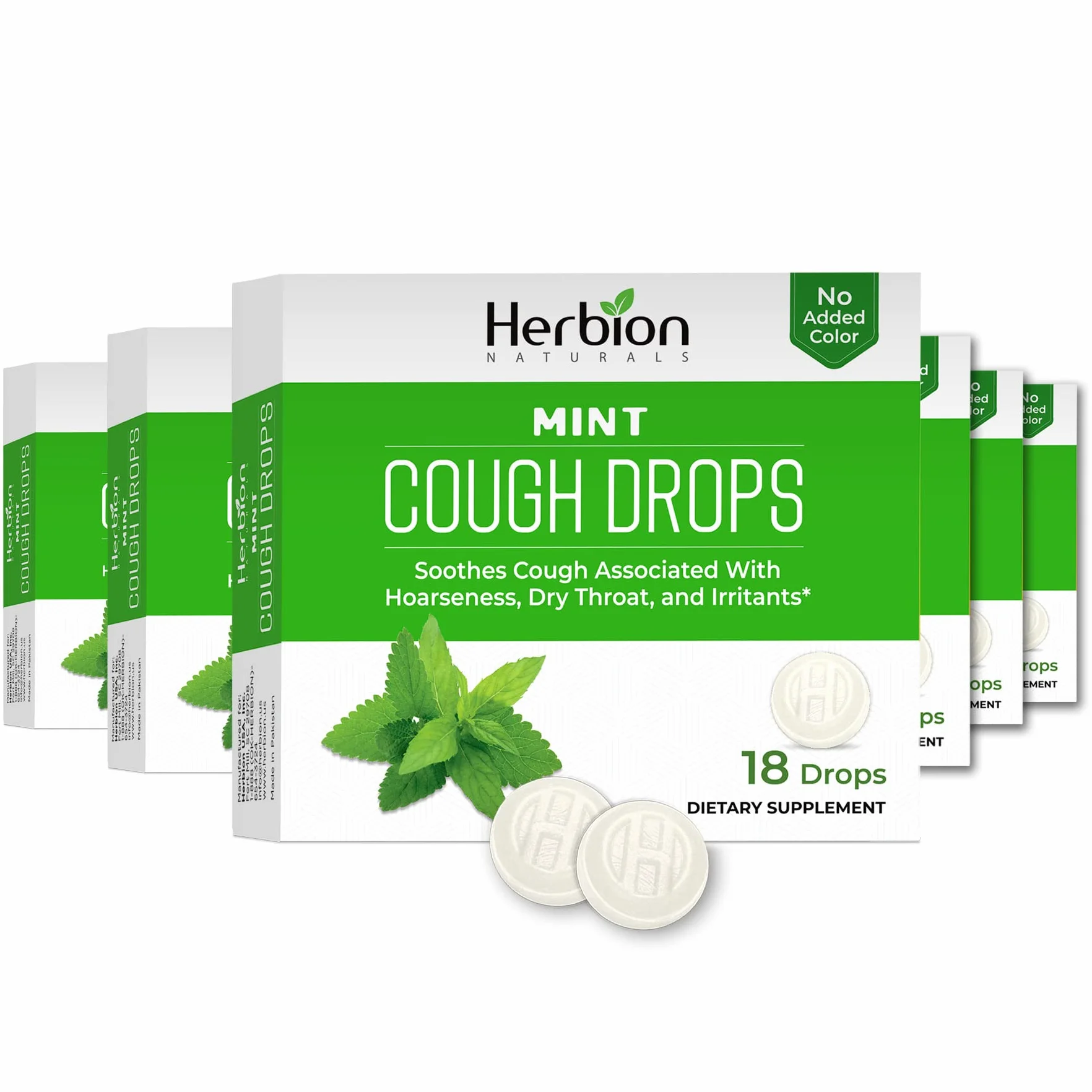 Herbion Naturals Miętowe pastylki do ssania 18 sztuk opakowanie 6