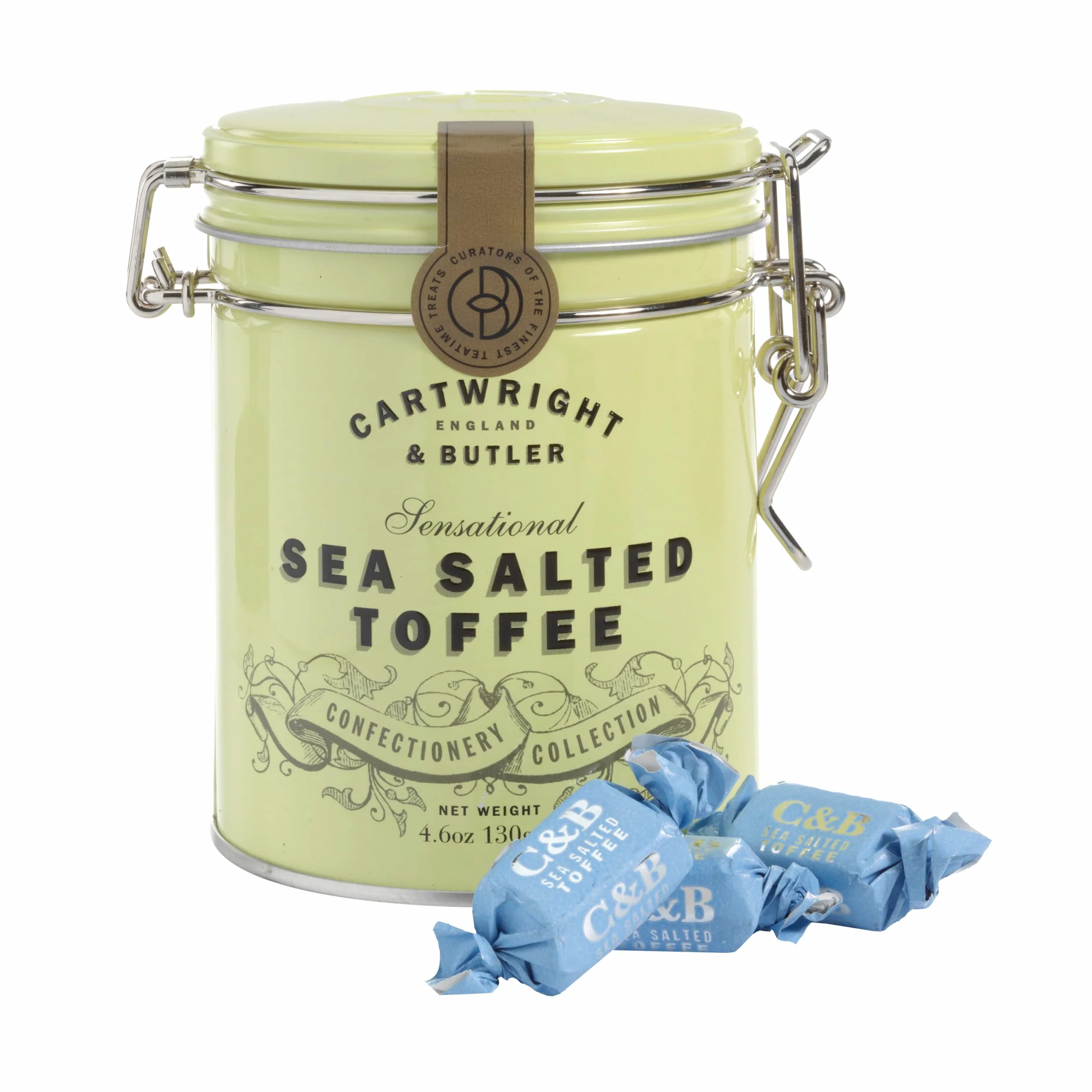 Cartwright & Butler Toffees with Sea Salt w puszce, Cukierki Karmelowe z Solą Morską, 1 opakowanie