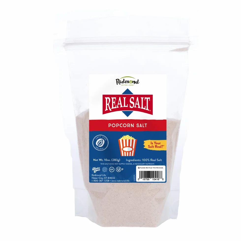 REDMOND Real Sea Salt Natural Unrefined Gluten Free Popcorn, 10 Ounce Pouch (2 Pack)