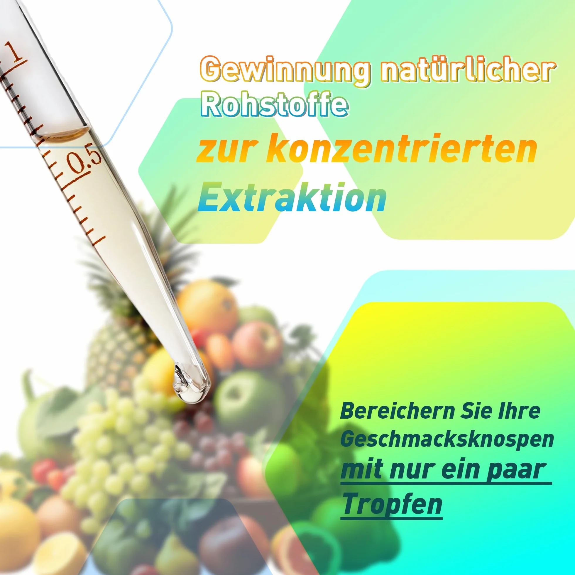 Koncentrat Aromatu 5x10ml - Wysokie Stężenie, do Gotowania i Pieczenia (Owoce Mieszane, Mięta, Cytrus Pomarańcza, Wanilia, Mango)