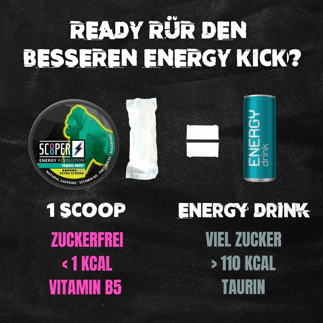 SCOOPER Energy 80 mg Iced Box Peach Extra Strong 4 x 7,2 g