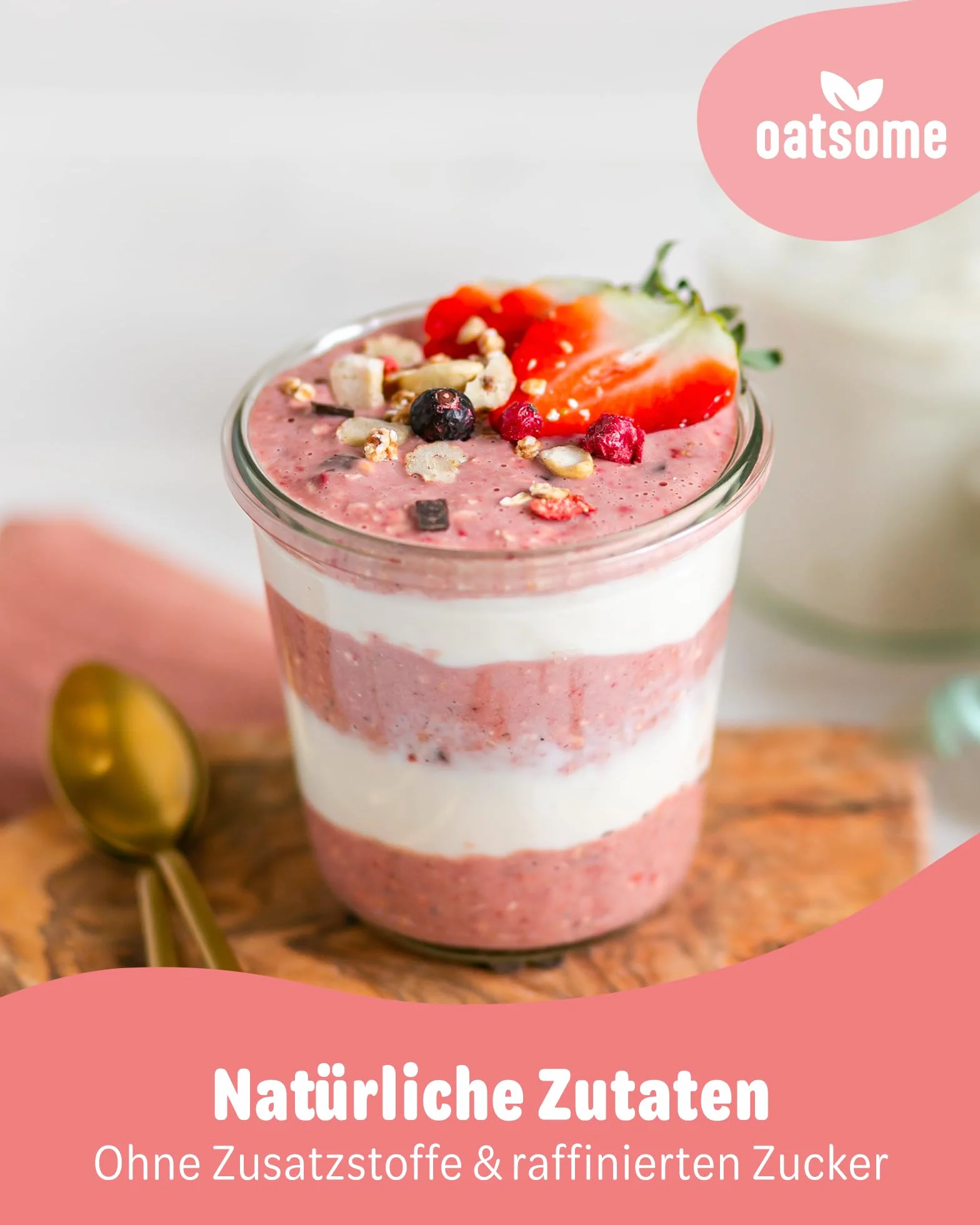 OATSOME Strong Yogurella miska wysokobiałkowa truskawki gurt owsiany czekoladowe chipsy 12 g białka wegańskie bez rafinowanego cukru