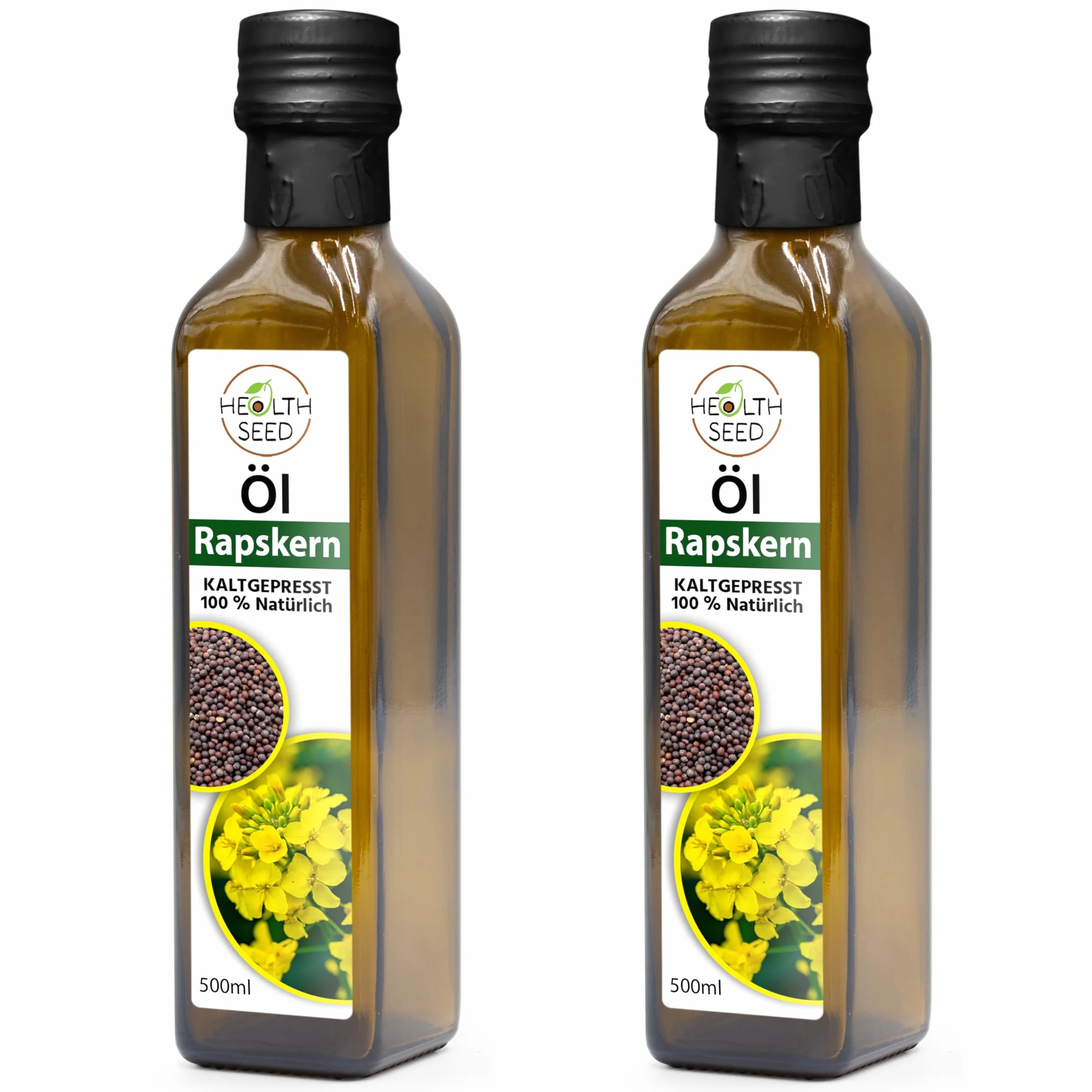 Health Seed niefiltrowany olej z pestek rzepaku 1000 ml tłoczony na zimno szklana butelka