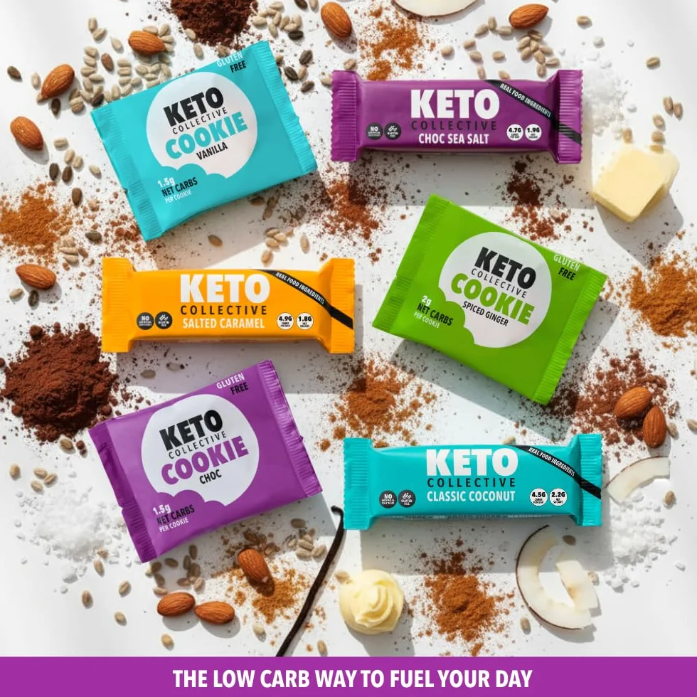 Keto Collective Keto Bars - NOWY PRZEPIS - 15x40g I 2.8g Netto Węglowodanów I Przekąski Niskowęglowodanowe I Wysokie w Błonnik I Naturalne Składniki I Źródło Białka I Przekąski Keto I Bezglutenowe I Wegańskie