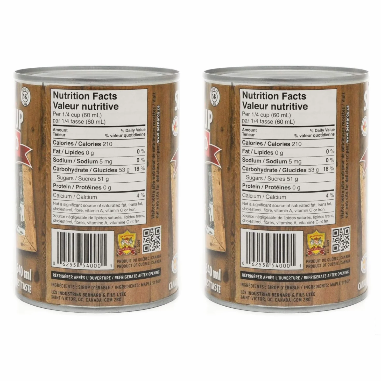 MapleFarm - Czysty syrop klonowy - Wyprodukowano w Kanadzie - Klasa A (Dark, Robust taste) - Pudełko x 2 Puszki 540 ml (714 g) - Pure maple syrup - Maple syrup