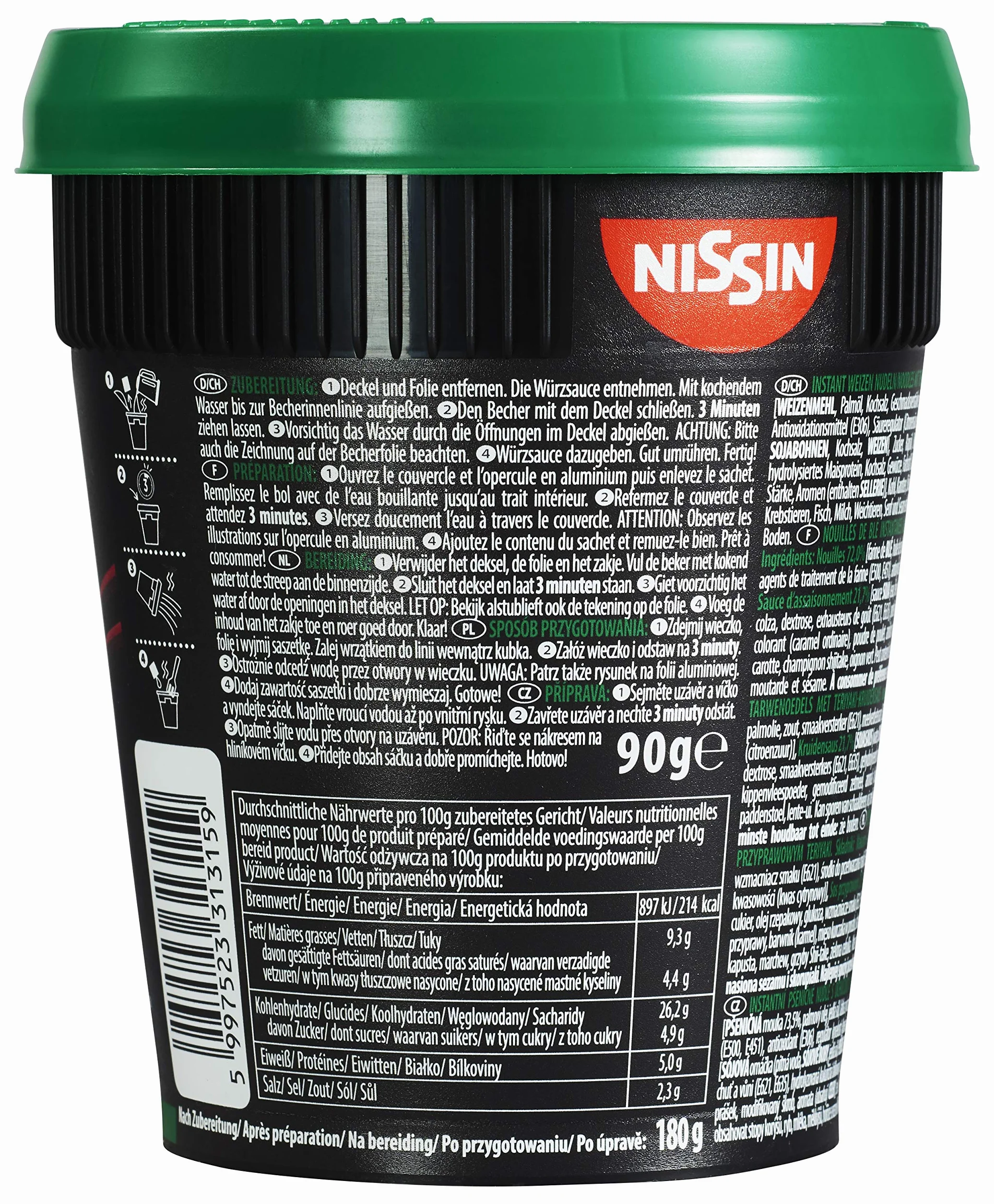 NISSIN Soba Cup Teriyaki 8 x 90 g