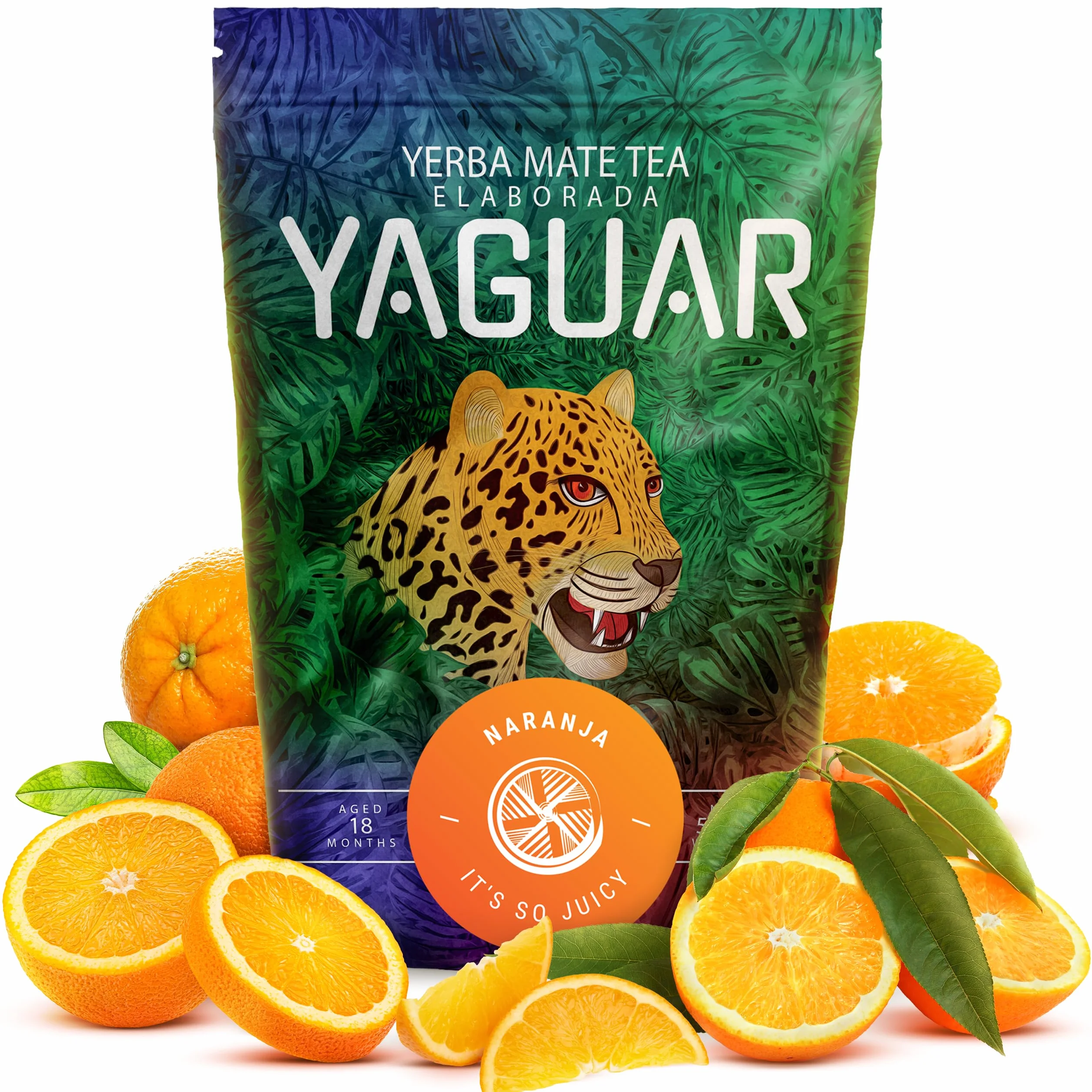 Yaguar Naranja Yerba Mate z Pomarańczą 0,5 kg - Brazylijska Herbata Mate 500 g