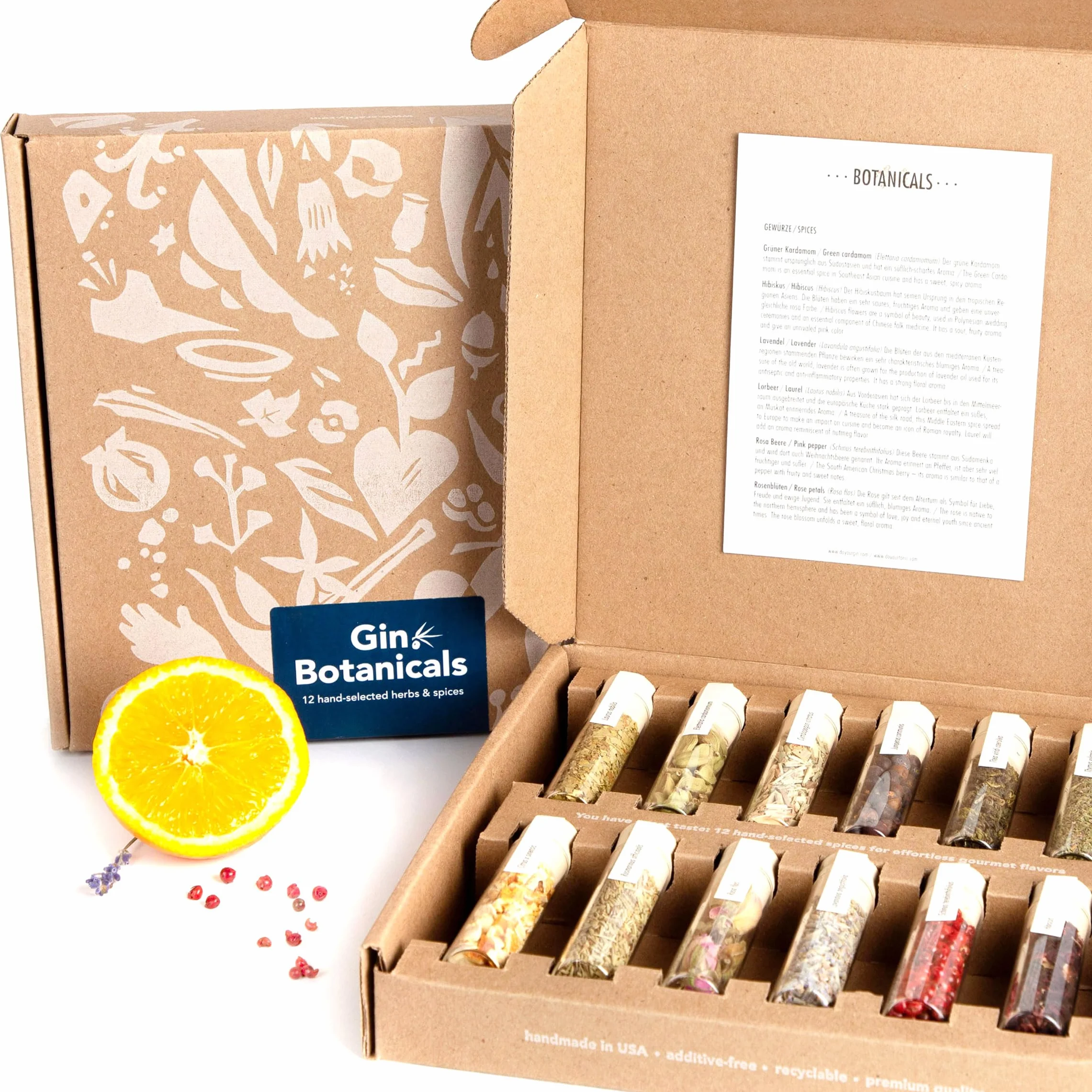 BOTANICALS by DO YOUR GIN Zestaw upominkowy z przyprawami ginu 12 ziół