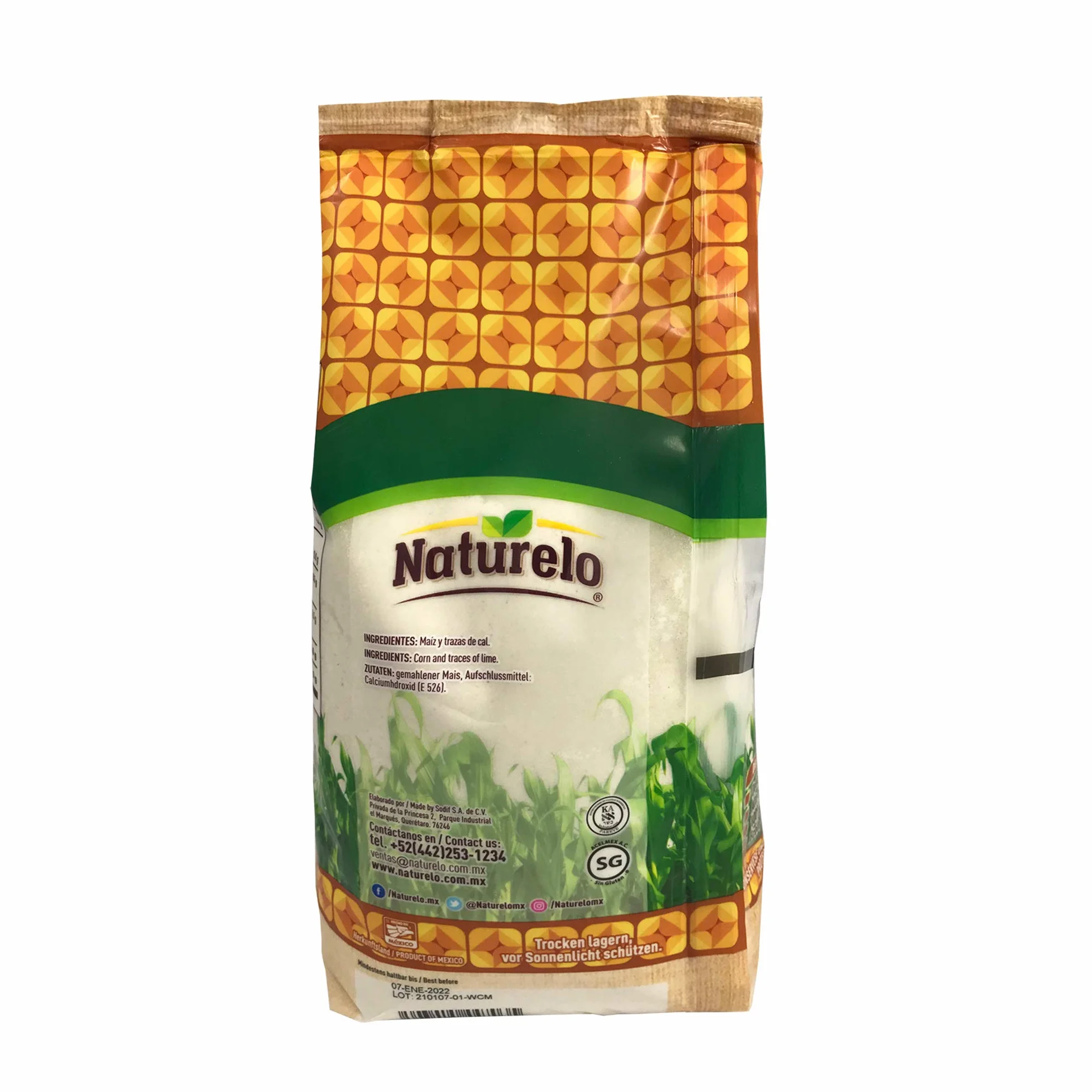 Mąka kukurydziana z 100% naturalnej kukurydzy, opakowanie 1 kg - Harina de Maiz Nixtamalizado NATURELO 1 kg