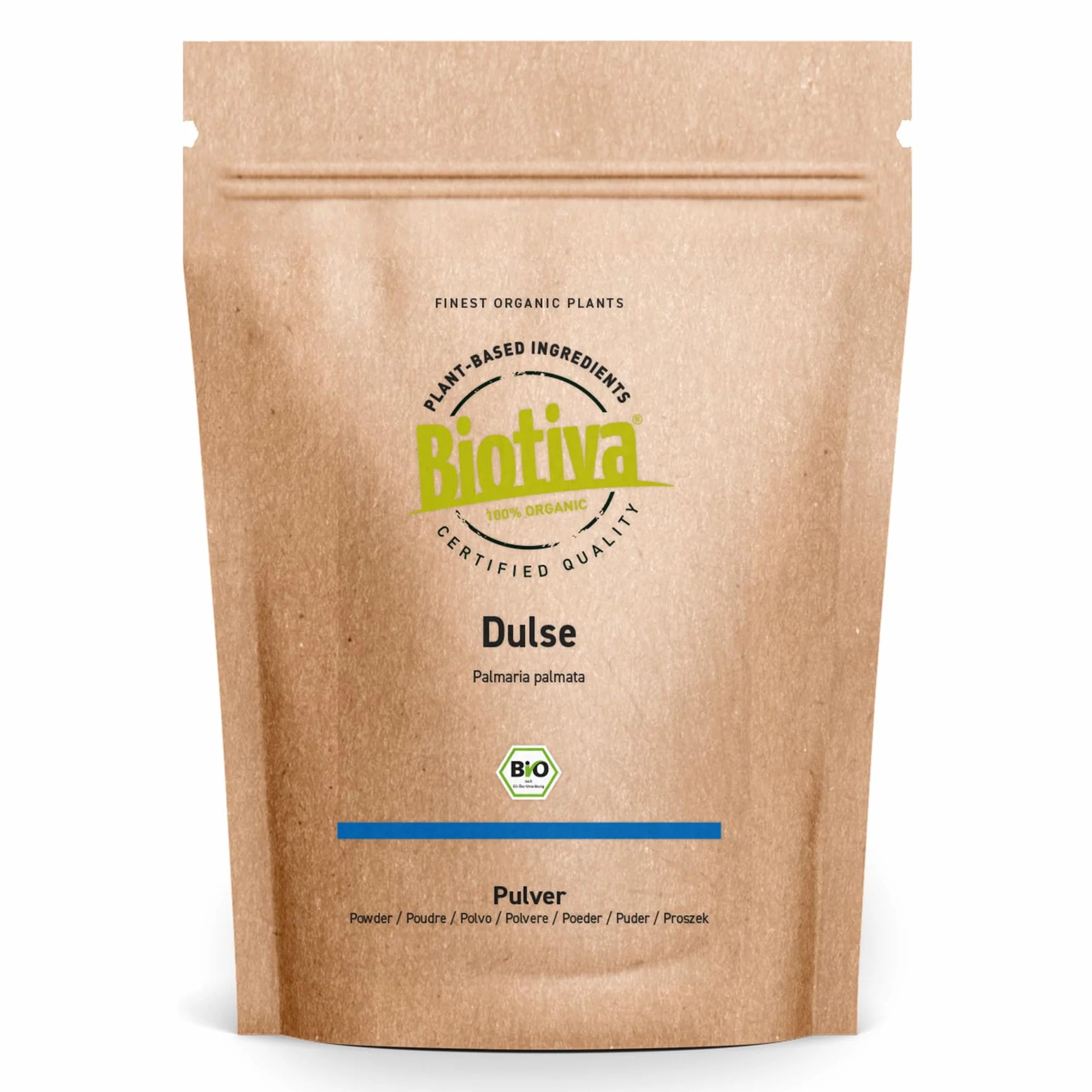 Biotiva Dulse Bio proszek 250 g (2 x 125 g) Palmaria Palmata czerwone algi Superfood bez dodatków