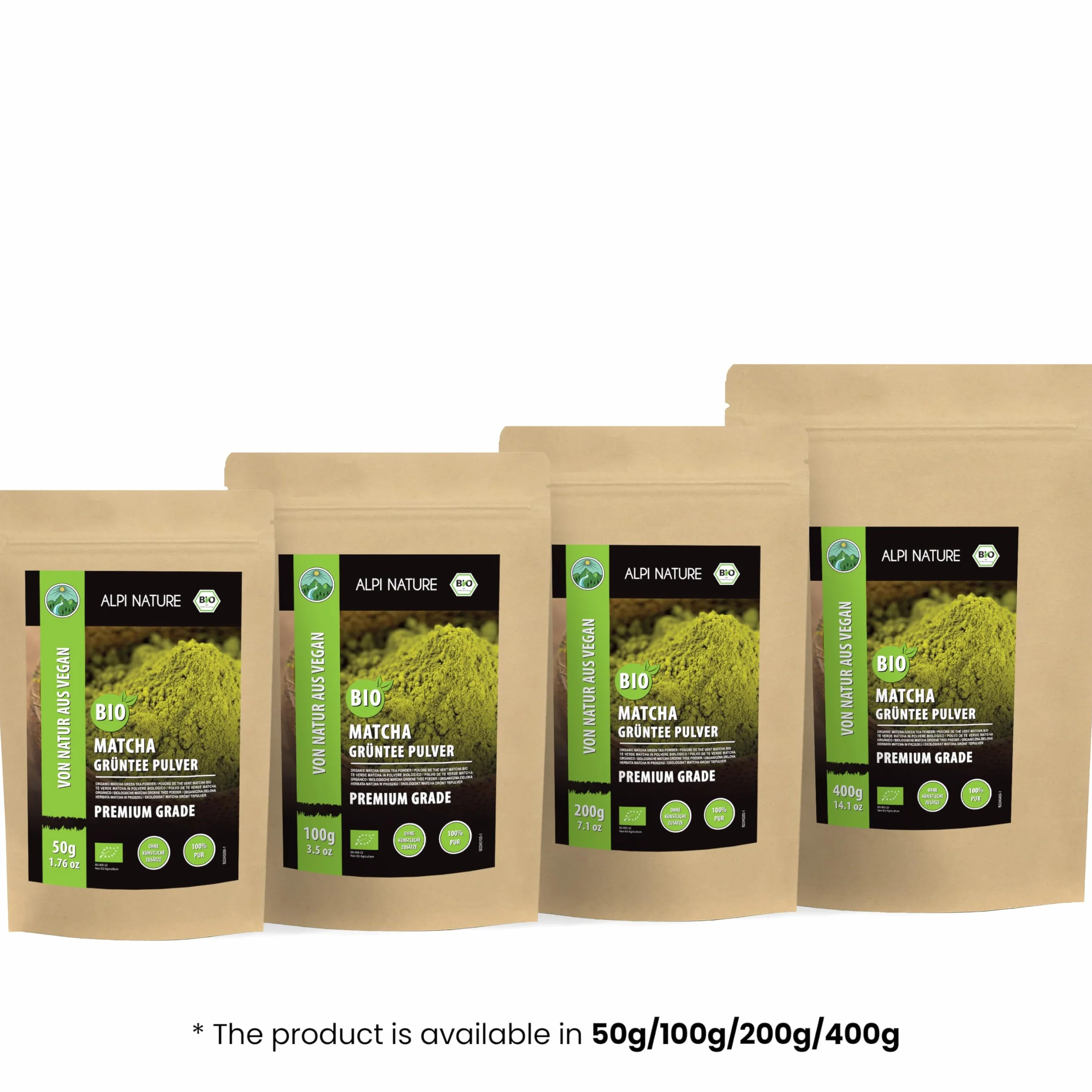 Alpi Nature Ekologiczna Matcha w Proszku 200g, Zielona Herbata Matcha Klasy Premium