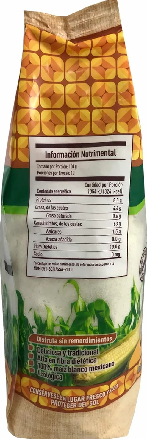 Mąka kukurydziana z 100% naturalnej kukurydzy, opakowanie 1 kg - Harina de Maiz Nixtamalizado NATURELO 1 kg