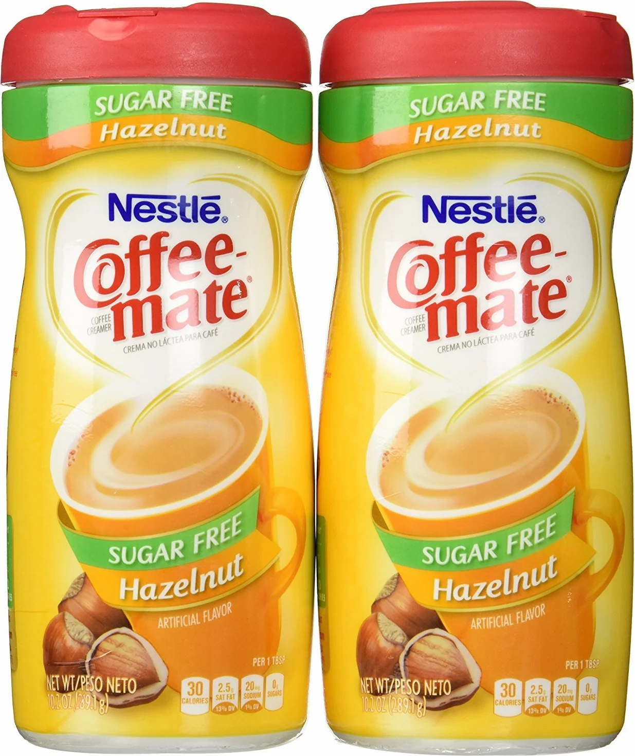 Coffee-Mate Sugar Free Hazelnut Powdered Coffee Creamer kanister 2 sztuki