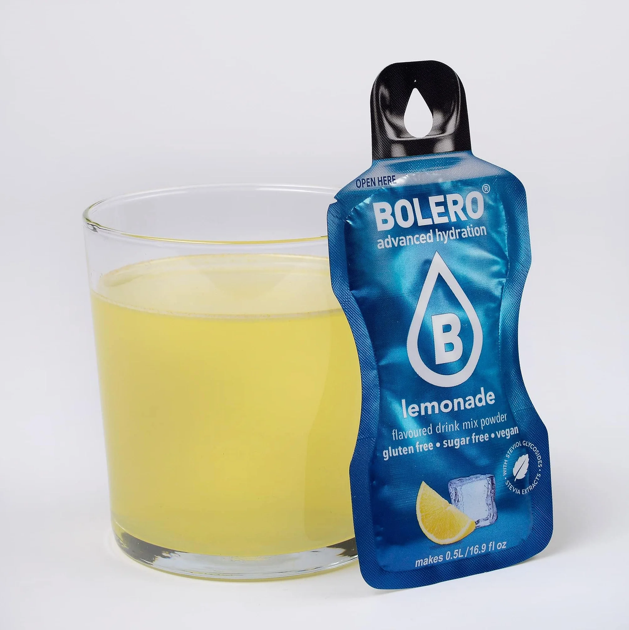 Bolero LEMONADE Sticks | 12x3g | orzeźwiający napój bez cukru pudru ze stewią | witamina C | aromat lemoniady | polecany dla diabetyków | najlepszy letni napój