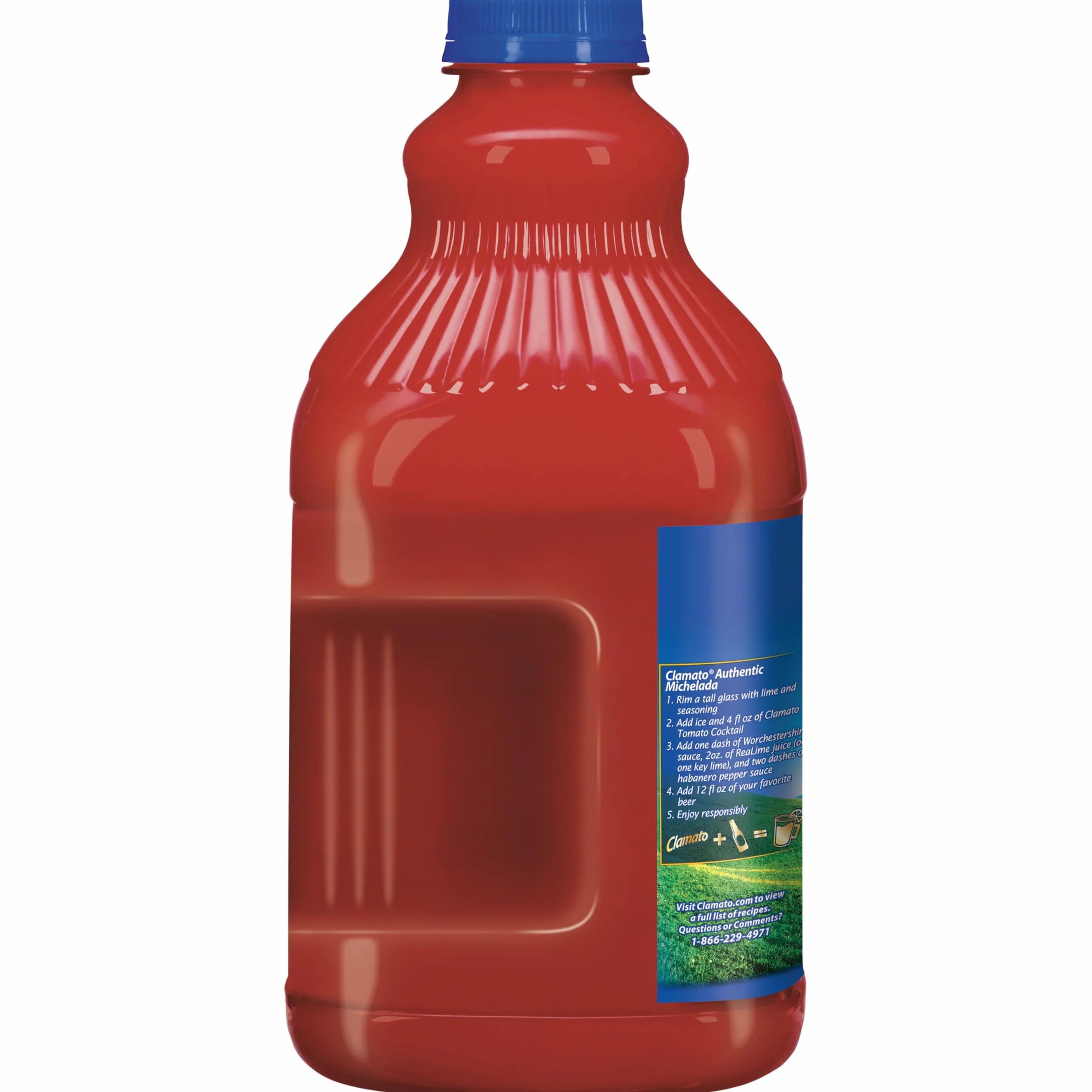 Clamato Tomato Cocktail z Koncentratu, Koncentrat Soku Pomidorowego do Picia Samodzielnie Lub w Połączeniu, Butelka 1,89 Litra