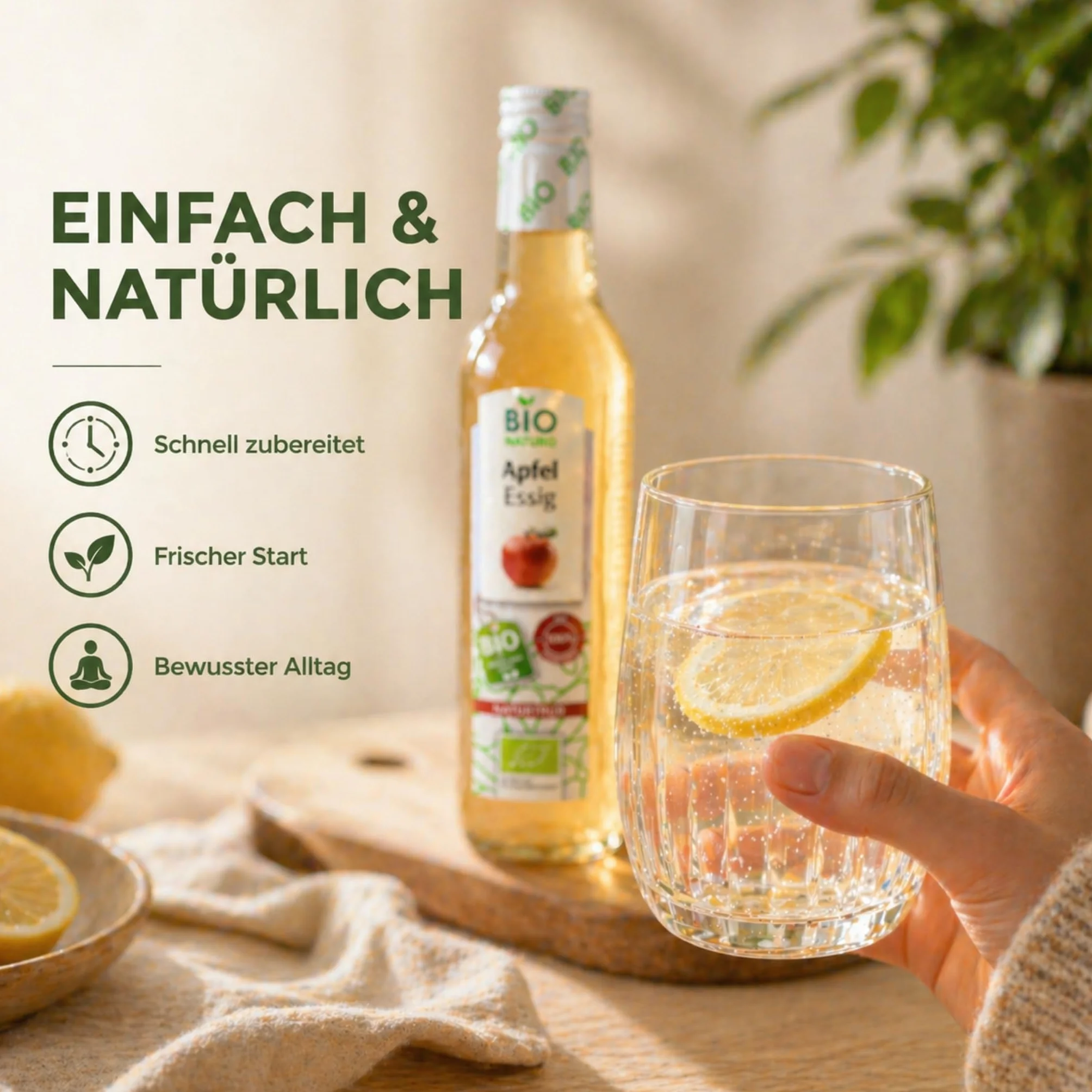 BioNaturo - Bio ocet jabłkowy, naturalny mętny 3 x 250 ml – niefiltrowany, z "matką octu", idealny do sałatek, sosów i korzyści zdrowotnych