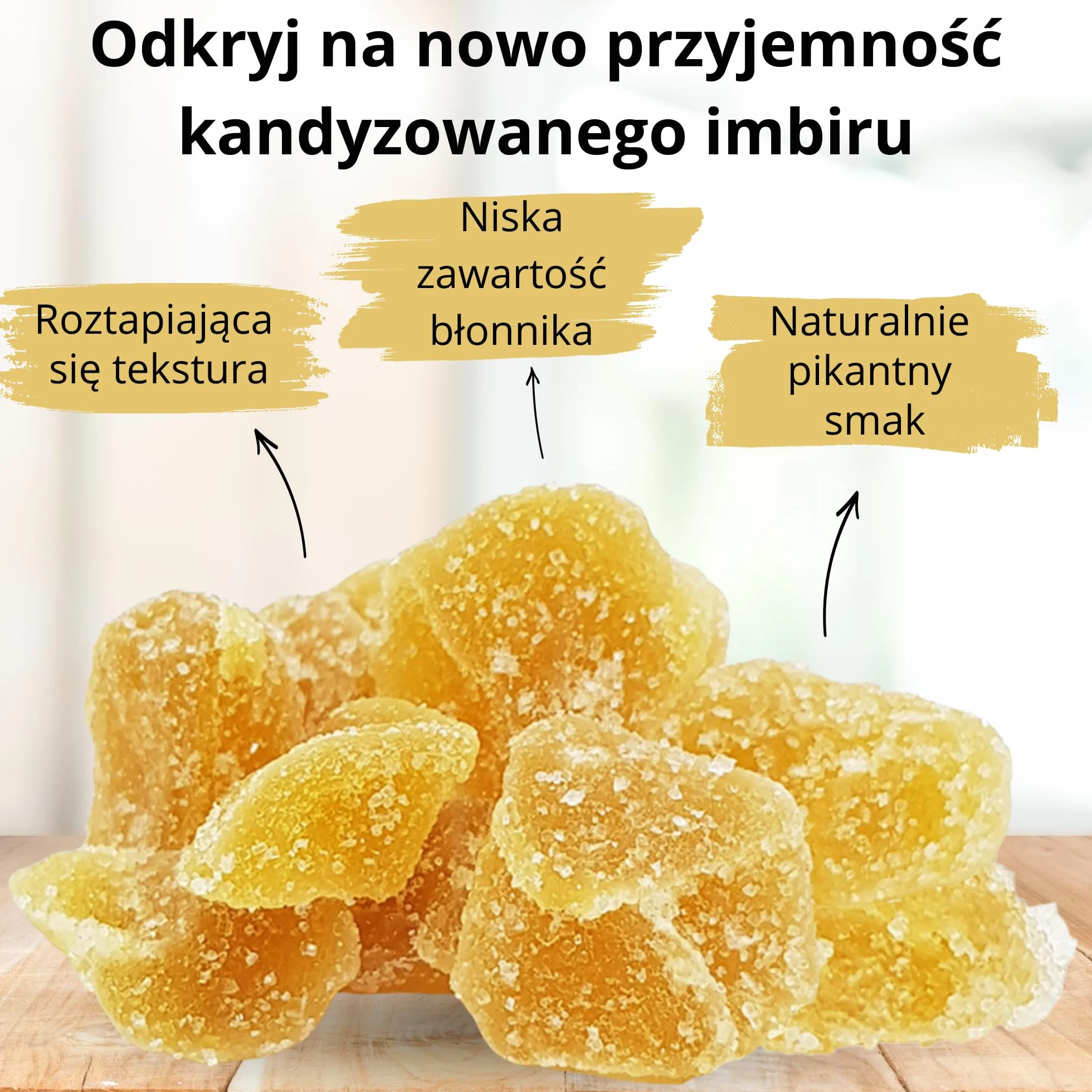 [MA] bio-épicerie | Ekologiczny kandyzowany imbir w kostkach bio| 940G | Pakowany luzem | Certyfikat bio | Owoce kandyzowane najwyższej jakości | Bez środka konserwującego