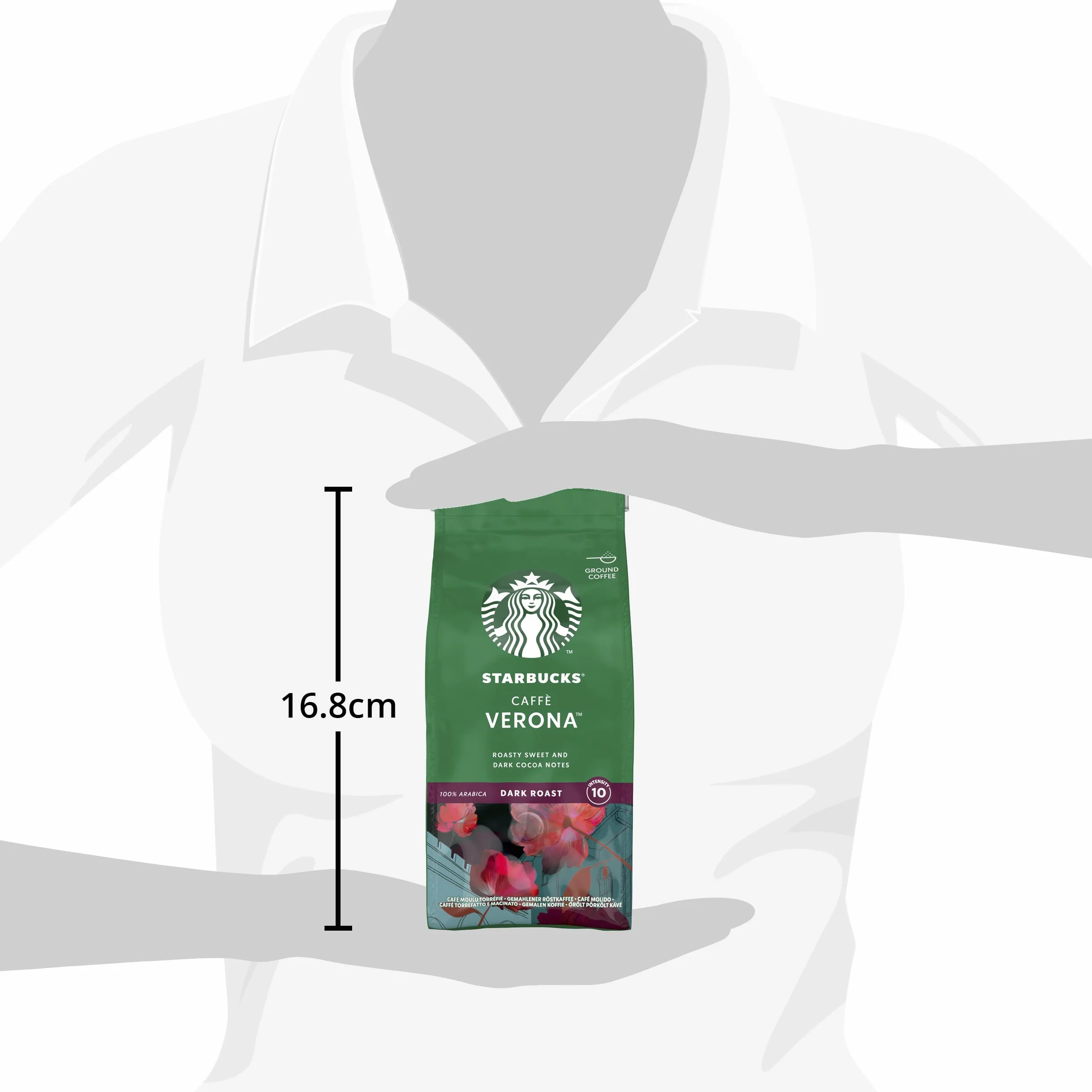 STARBUCKS Caffè Verona, Dark Roast, Kawa Mielona 200g (6 sztuk w zestawie)