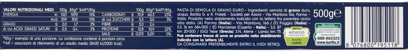 Barilla Śliniak nr 11 Ciasto włoskie 500 g
