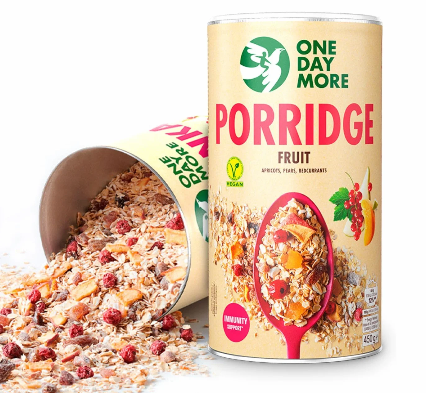 OneDayMore Zestaw Owsianek Bez Cukru – Owocowa, Bananowa i Jabłkowa z Cynamonem | 3×450 g | Naturalne Śniadanie Pełne Błonnika i Energii