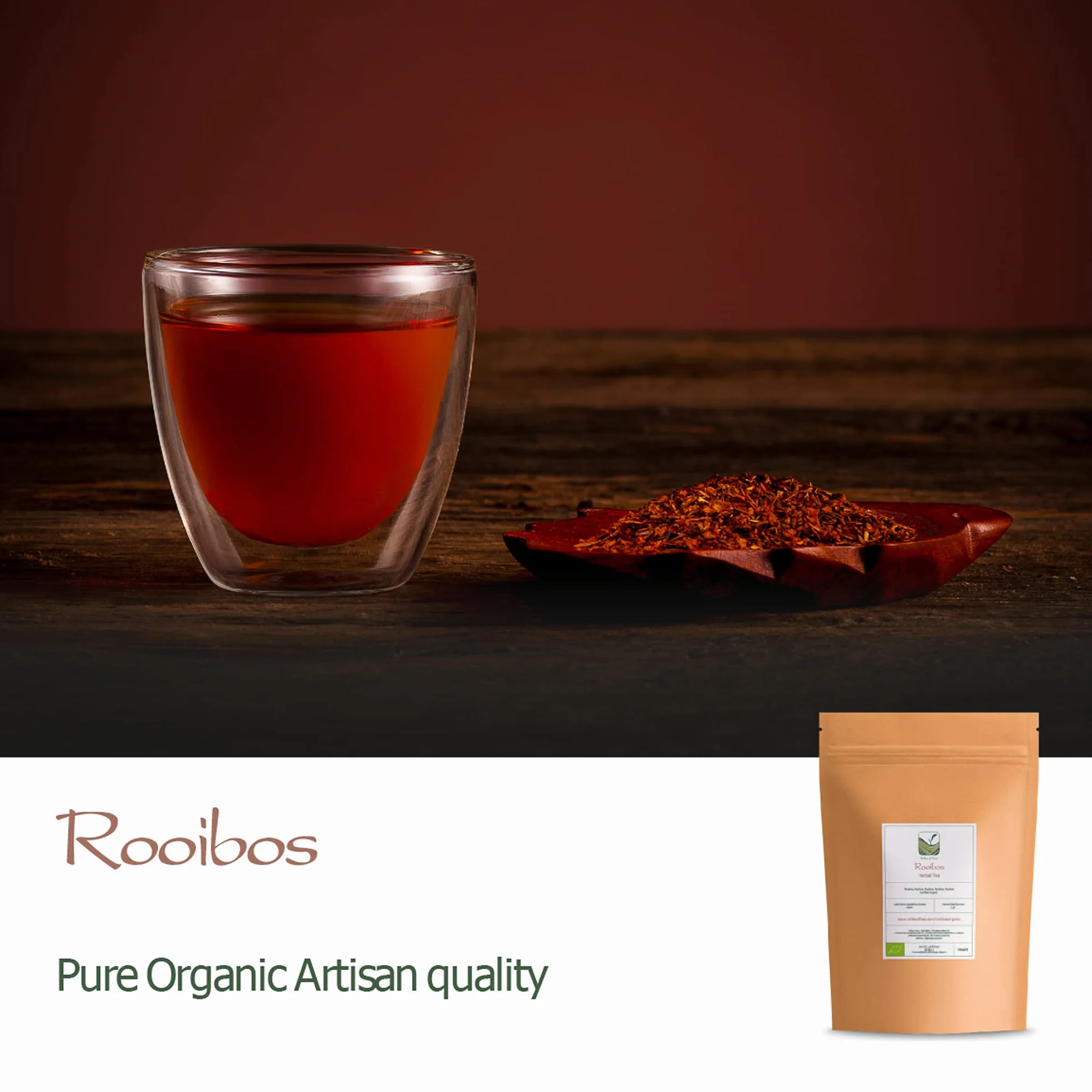 Rooibos Herbata organiczna Republika Południowej Afryki - Herbata liściasta ziołowa afrykańska czerwona - herbata z czerwonego krzewu