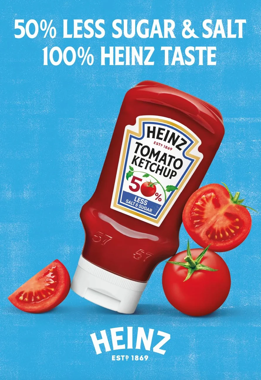 Heinz Ketchup pomidorowy 50% mniej cukru i soli 800 ml