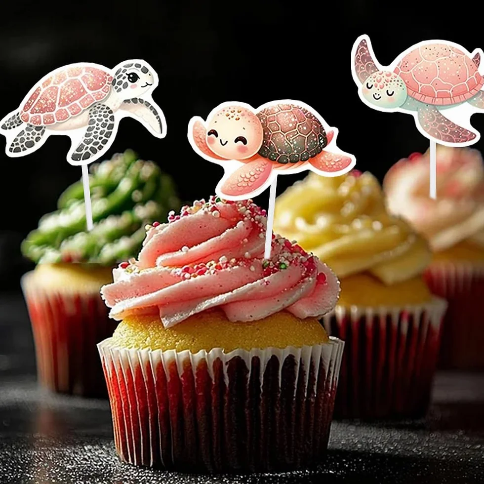 Dekoracja tortowa żółw morski – 20 sztuk na urodziny baby shower