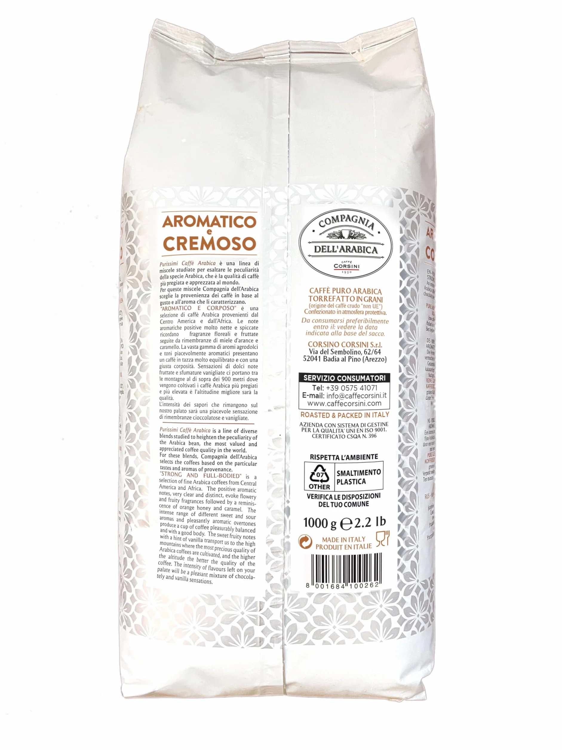 Caffè Corsini - Kawa Ziarnista Compagnia dell'Arabica, Aromatyczna i Kremowa, 1 kg