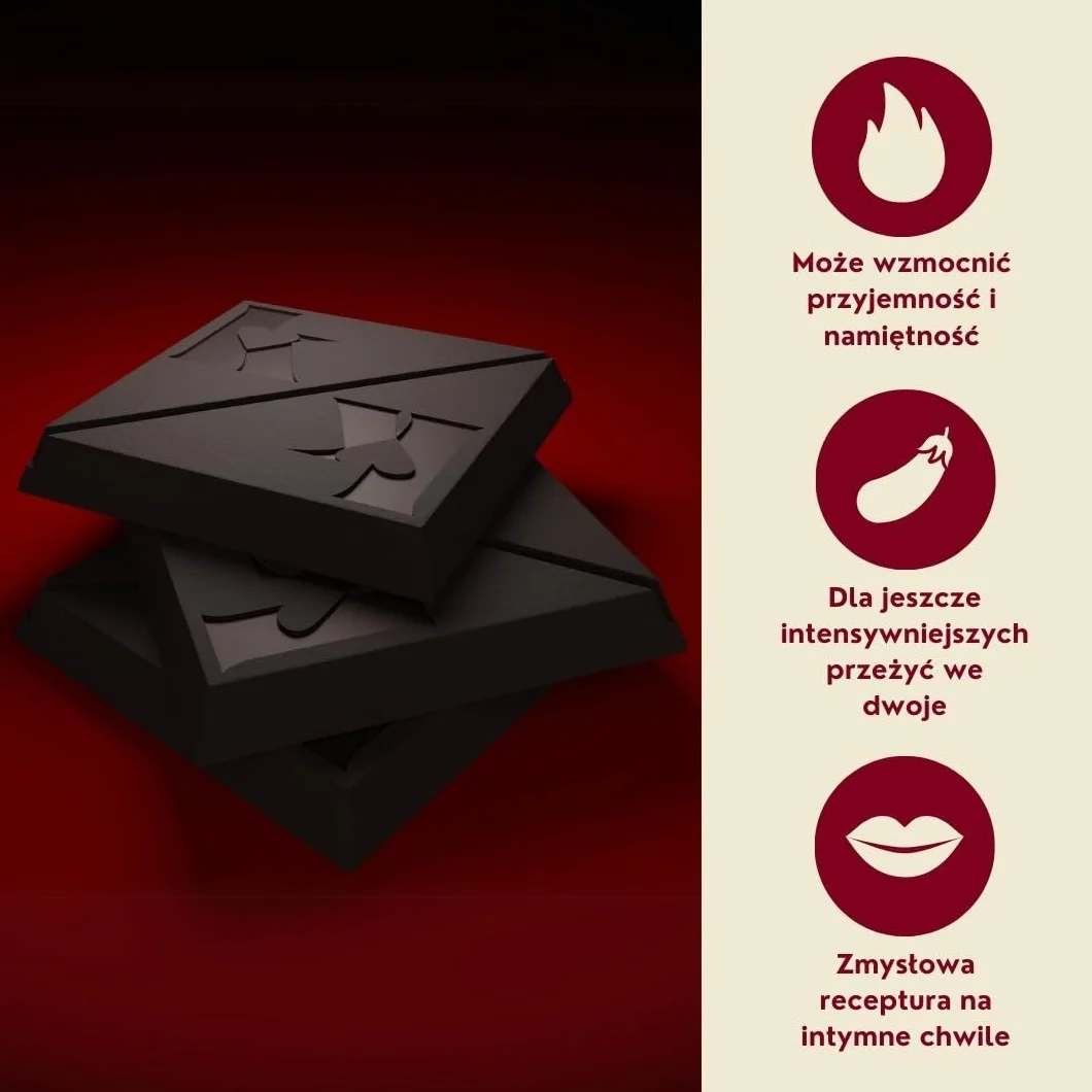 kips Czekolada gorzka dla par | Maca, Ashwagandha, Muira Puama, nasiona granatu | Prezent dla partnera | Made in Germany | 1 pudełko – 4 porcje – 100 g