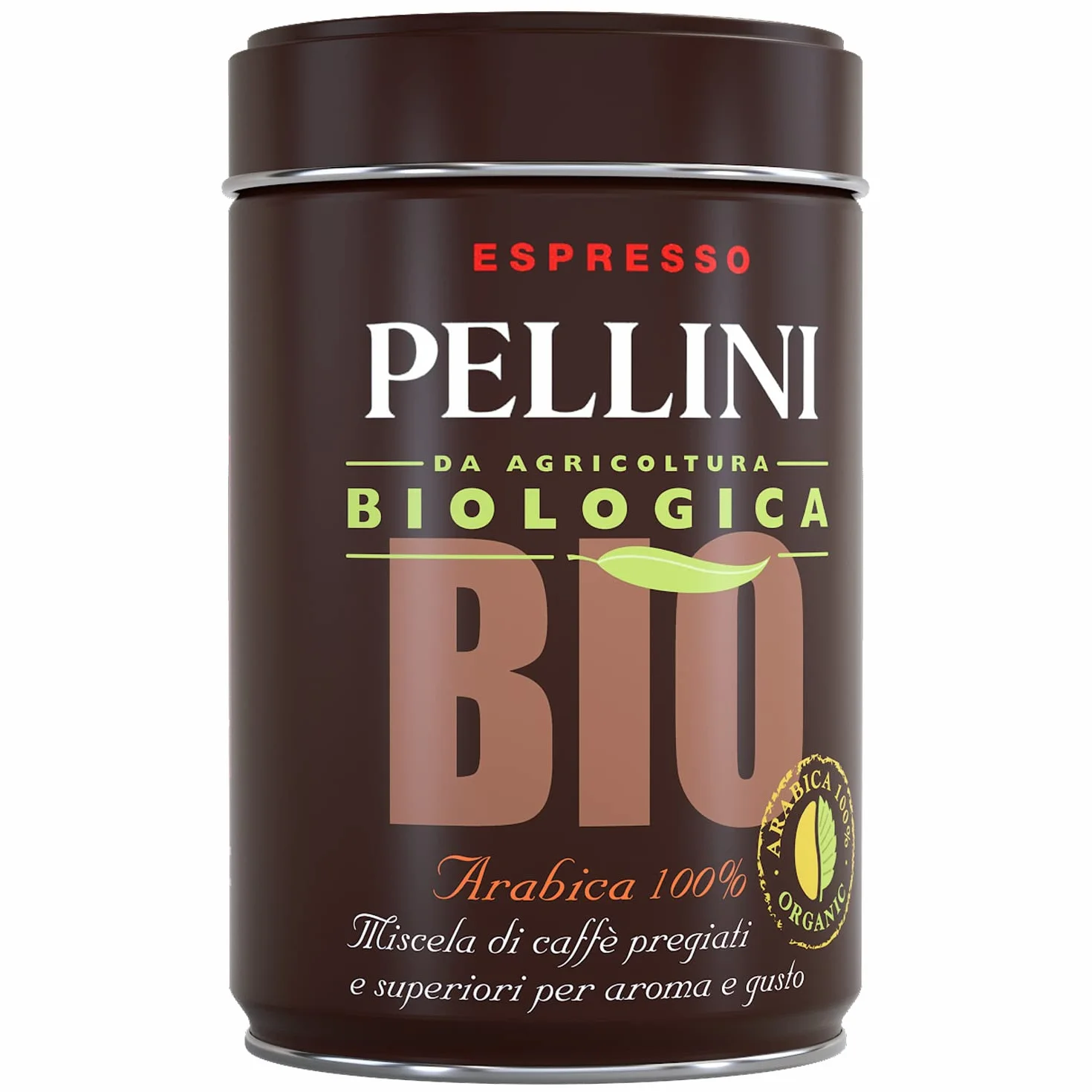 PELLINI Bio Kawa Mielona Arabica 100% Palona do Moka 250g Puszka