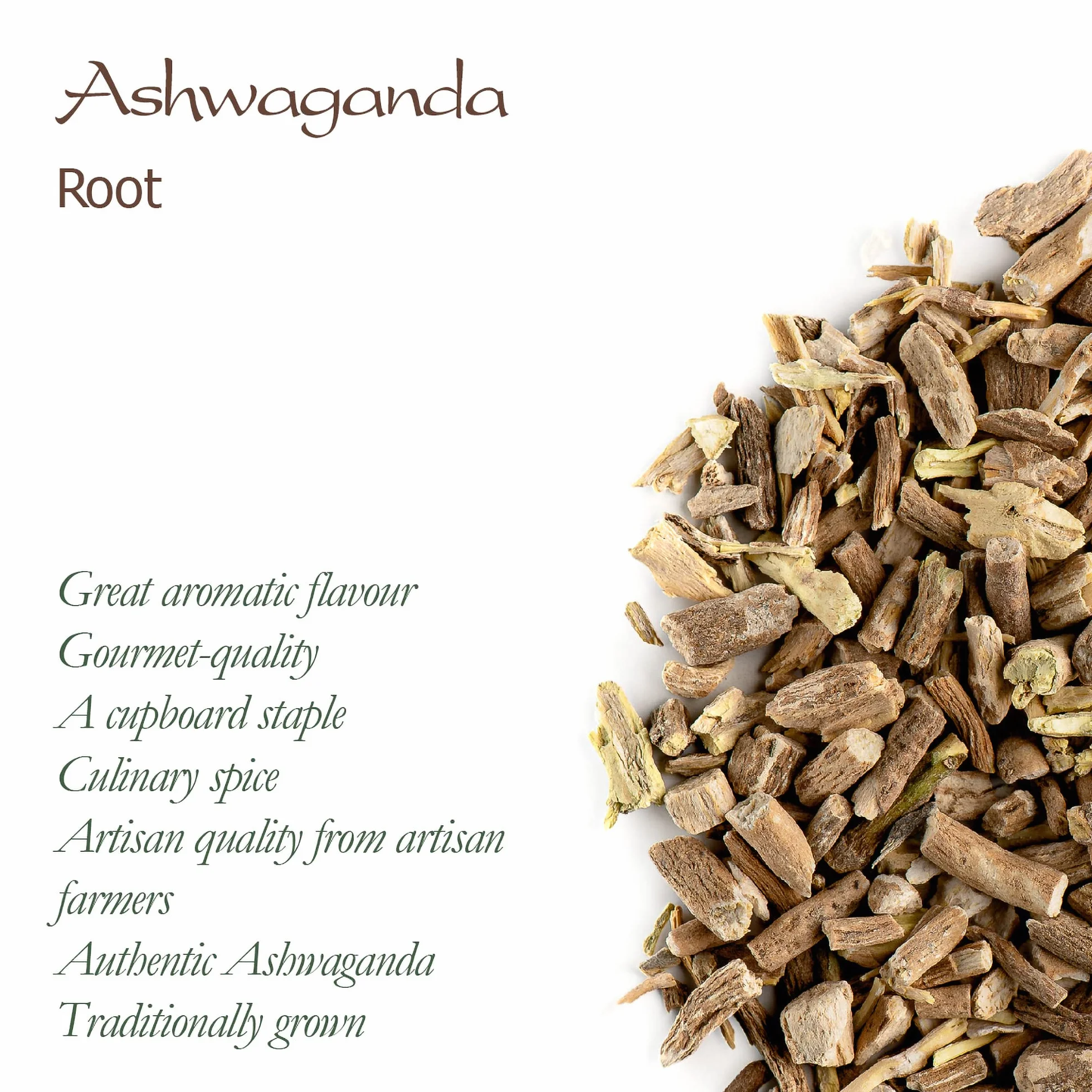 Ashwagandha Organic Root India - For Relexation - Ashwanda Roots - Ashwagonda - Indian Ginseng - Poison Gooseberry - Winter Cherry