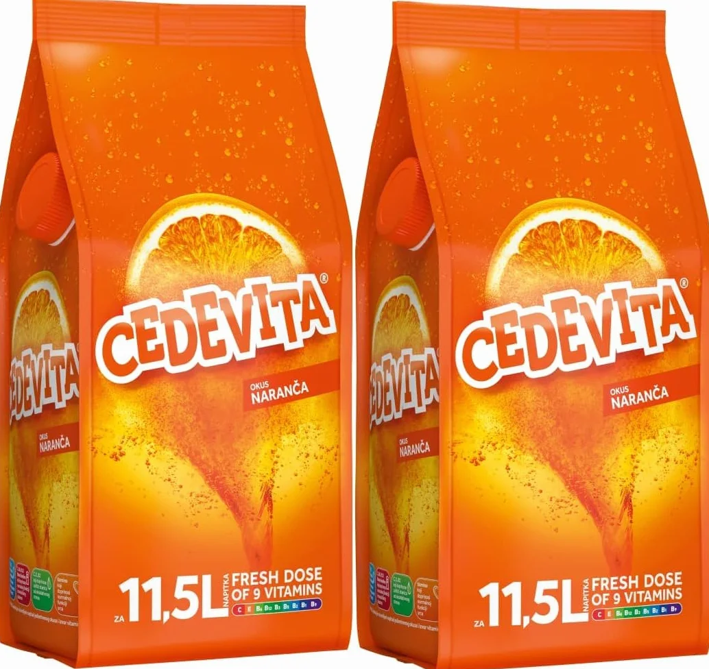 2 x Cedevita Orange Narandza Instant Mix napój witaminowy 455 g, sprawia, że sok bezalkoholowy 12,0 l